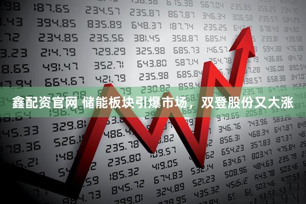 鑫配资官网 储能板块引爆市场，双登股份又大涨