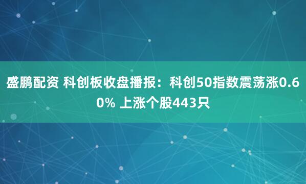 盛鹏配资 科创板收盘播报:科创50指数震荡涨0.60% 上涨个股443只
