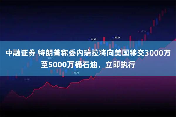 中融证券 特朗普称委内瑞拉将向美国移交3000万至5000万桶石油,立即执行