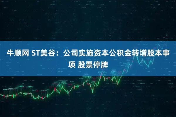 牛顺网 ST美谷：公司实施资本公积金转增股本事项 股票停牌